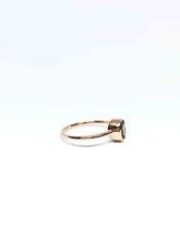 Load image into Gallery viewer, 0.88 ctw Oval Natural Forest Green Sapphire Ring in Rose Gold