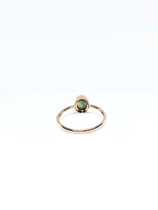 0.88 ctw Oval Natural Forest Green Sapphire Ring in Rose Gold