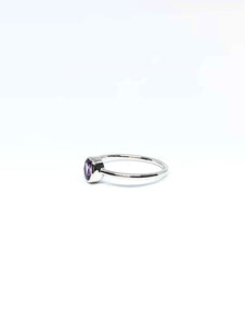 Oval Natural Purple Sapphire Ring in White Gold