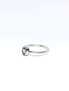 Oval Natural Dark Pink Sapphire Ring in White Gold