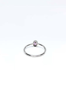 Oval Natural Dark Pink Sapphire Ring in White Gold