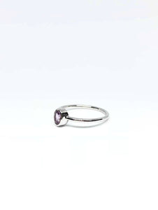Oval Natural Light Purplish Pink Sapphire Ring in White Gold