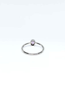 Oval Natural Light Purplish Pink Sapphire Ring in White Gold