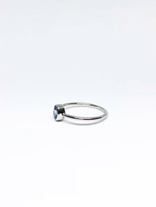 Oval Natural Light Blue Sapphire Ring in White Gold