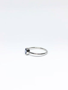 Oval Natural Light Purple Blue Spinel Ring in White Gold