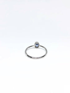 Oval Natural Light Purple Blue Spinel Ring in White Gold