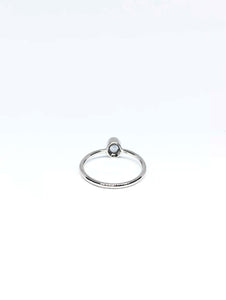 Oval Natural Light Greenish Blue Sapphire Ring in White Gold