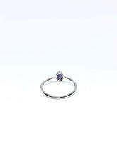 Load image into Gallery viewer, Oval Natural Dark Purple Sapphire Ring in White Gold