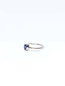 Oval Natural Blue Sapphire Ring in White Gold