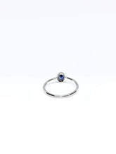 Load image into Gallery viewer, Oval Natural Blue Sapphire Ring in White Gold