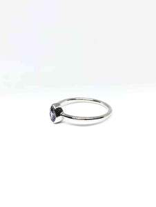 Pear Shaped Natural Light Bluish Purple Sapphire Ring in White Gold