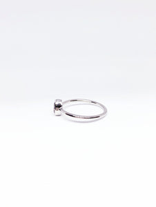 Pear Shaped Natural Grape Sapphire Ring in White Gold