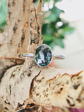 Load image into Gallery viewer, 1.03ctw Oval Natural Teal Blue Spinel Ring in White Gold