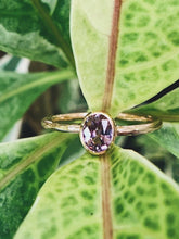 Load image into Gallery viewer, Oval Natural Grape Sapphire Ring in Rose Gold