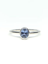 Load image into Gallery viewer, Oval Natural Light Blue Sapphire Ring in White Gold