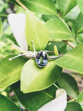 Load image into Gallery viewer, Oval Natural Light Greenish Blue Sapphire Ring in White Gold