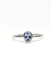 Load image into Gallery viewer, Oval Natural Light Purple Blue Spinel Ring in White Gold