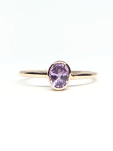 Load image into Gallery viewer, Oval Natural Light Purple Sapphire Ring in Rose Gold