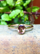 Load image into Gallery viewer, Oval Natural Orange Sapphire Ring in Rose Gold