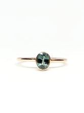 Load image into Gallery viewer, Oval Natural Teal Sapphire Ring in Rose Gold