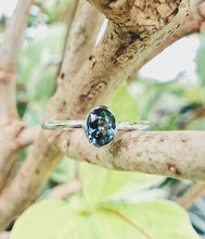 Load image into Gallery viewer, Oval Natural Teal Sapphire Ring in White Gold