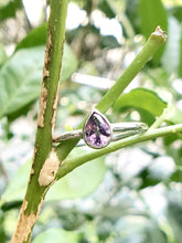 Load image into Gallery viewer, Pear Shaped Natural Grape Sapphire Ring in White Gold