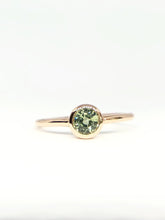 Load image into Gallery viewer, Round Natural Apple Green Sapphire Ring in Rose Gold