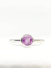 Load image into Gallery viewer, Round Natural Pink Sapphire Ring in White Gold