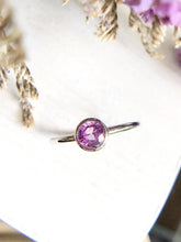 Load image into Gallery viewer, Round Natural Pink Sapphire Ring in White Gold