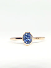 Load image into Gallery viewer, Oval Natural Blue Sapphire Ring in Rose Gold