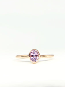 Oval Natural Lilac Sapphire Ring in Rose Gold
