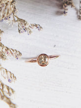 Load image into Gallery viewer, Round Natural Yellow Sapphire Ring in Rose Gold