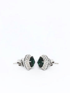 Bluish Green Tourmaline Earrings