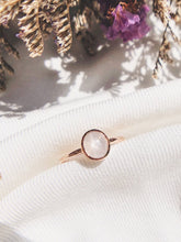 Load image into Gallery viewer, Oval Natural White Star Sapphire Ring in Rose Gold