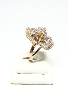 Fancy Vivid Orange Yellow Diamond Ring