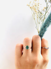Load image into Gallery viewer, Bluish Green Tourmaline with checked diamond studded side