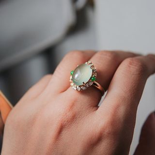 Icy Mint Green Jade Ring