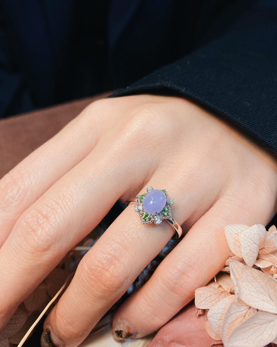 Lavender jade ring