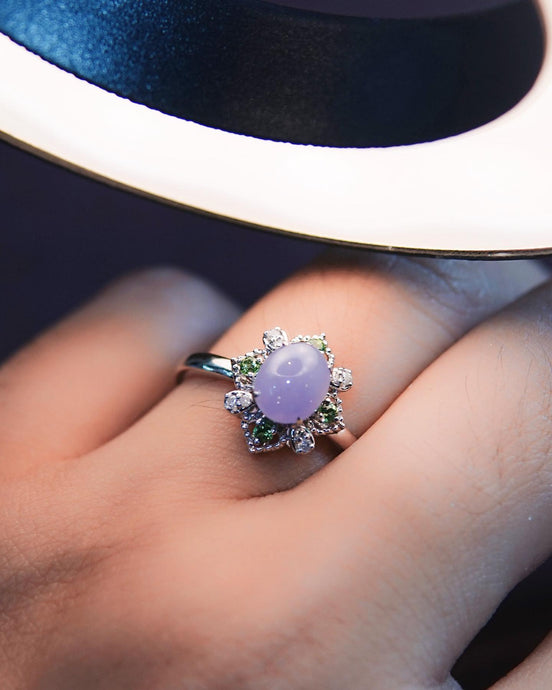Lovely purple jadeite ring