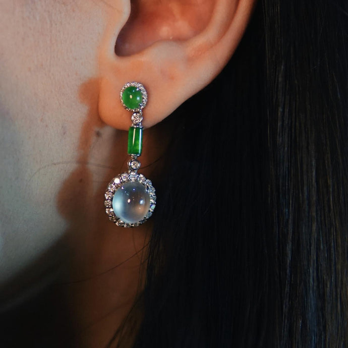 Glassy Jadeite Earring