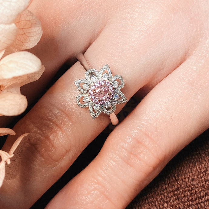 Sweet pink diamond ring